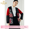 乔万尼秋冬新款纯羊毛防寒保暖拼接针织米奇图案趣味减龄开衫ES4M382 商品缩略图0