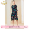 乔万尼新款真丝连衣裙系带拼接设计感优雅EI2E803 商品缩略图0
