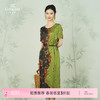 乔万尼真丝连衣裙女收腰高雅印花拼色中长款EI2E718 商品缩略图0