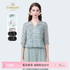 乔万尼夏季新品100%真丝印花V领宽松衬衫上衣ED2C531 商品缩略图0