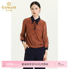 乔万尼新款秋装衬衫女秋款长袖薄款半透明洋气名媛风系带上衣ES3C582 商品缩略图0