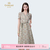 乔万尼新品法式V领印花收腰中长连衣裙ED2E488 商品缩略图0