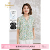 乔万尼短袖衬衫100%真丝桑蚕丝法式压褶设计EM2C835 商品缩略图0
