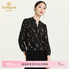 乔万尼秋季新款套头V领设计感花边衬衫印花精致小衫长袖上衣ES3C529 商品缩略图0