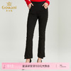 乔万尼冬季裤子黑色高腰修身显瘦气质时尚微喇长裤EN4F840 商品缩略图0