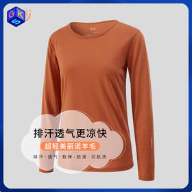 特惠清仓 橙号成人款短袖T恤/长袖薄衫  86%美丽诺羊毛 克重150g/m²