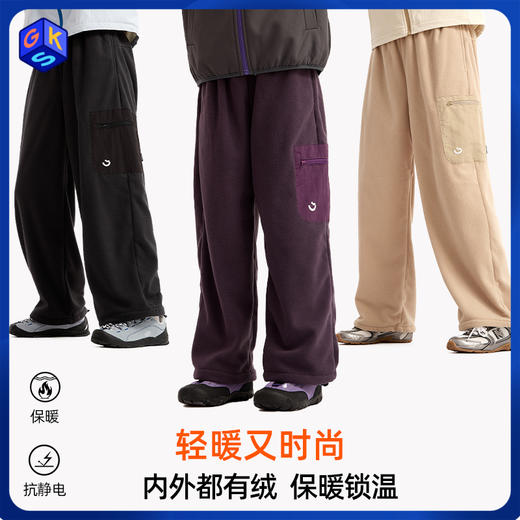 2025年冬季新款轻量摇粒绒阔腿裤 商品图0