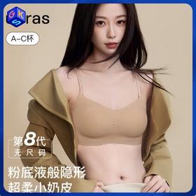 【A-C杯】ubras 无尺码小奶皮轻褶低领文胸-背勾款