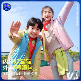 【儿童立领校服神器】森林棠25秋季儿童拼色立领保暖棉服轻量透气校服内搭神器80852501
