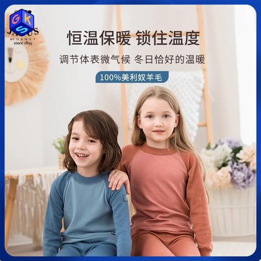 清仓【90-170】挪威进口JANUS儿童耐磨系列羊毛秋衣秋裤 商品图0