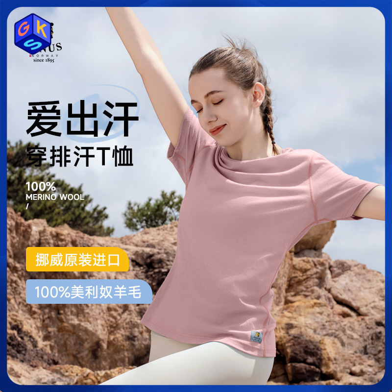 【S-XXL】挪威进口JANUS女士100%美利奴羊毛超轻羊毛T恤  克重159g/㎡ 120支【2026新色】