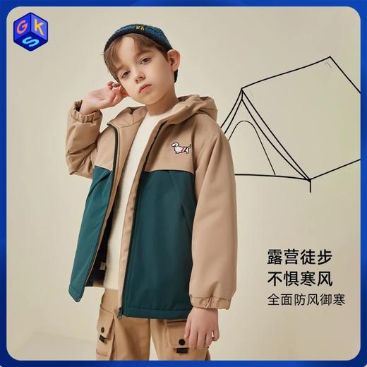 【特价清仓】龙之涵 亲子款儿撞色防风保暖棉服 中大童秋冬加厚保暖外套棉衣 A类标准 商品图0