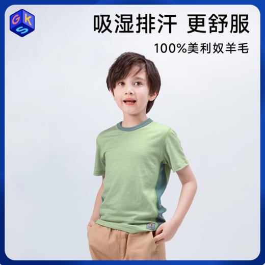 【90-170码】挪威进口 JANUS儿童100%美利奴羊毛 超轻羊毛儿童舒适款T恤克重159g/㎡2026新色) 商品图0