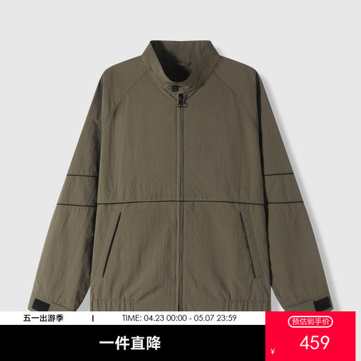 GXG男装26春季时尚潮流挺括有型百搭简约休闲男士立领短款夹克K&C 商品图0