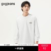 gxg.jeans男装 白色细致绣花基础休闲圆领长袖T恤内搭 25年春热卖 商品缩略图0