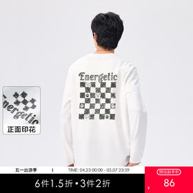 gxgjeans 男装【棉100%】情侣款长袖T恤25秋款简约舒适百搭校园男士上衣K&C