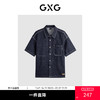 GXG夏季热卖休闲明线简约男士牛仔衬衫短袖衬衫男 商品缩略图0