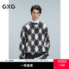 GXG男装 灰白格绞花针织衫男通勤毛衣 冬季热卖G24X204030 商品缩略图0