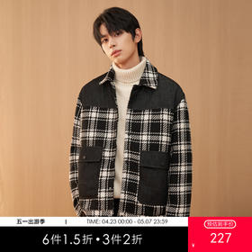 gxg.jeans男装   冬季拼接设计热卖翻领羽绒服时尚潮流保暖羽绒服JED1Y200754