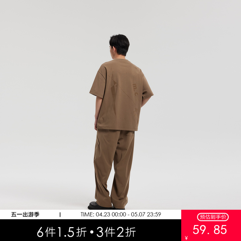 MODE COMMUTER | MC不潮品32支索罗那高弹螺纹植绒圆领短袖T恤