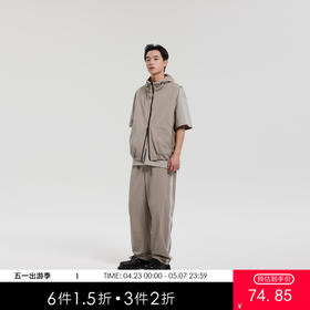 MODE COMMUTER | MC阔腿梭织长裤皱感面料梭织长裤MCF102079A