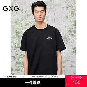 GXG男装圆领T恤背后大图案短袖针织25夏季热卖G25X442133