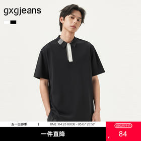 gxg.jeans男装  撞色设计休闲时尚宽松翻领短袖polo衫 25年夏热卖