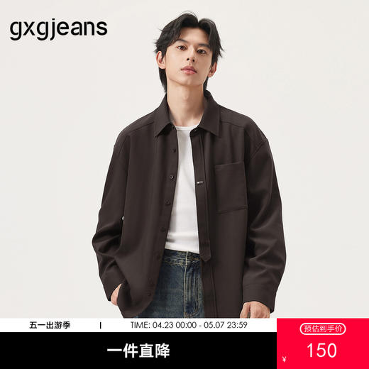 gxg.jeans男装  不规则门襟设计简约休闲衬衫外套男 25年秋热卖 商品图0