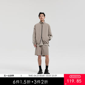 MODE COMMUTER | MC阔腿梭织长裤皱感面料立领夹克MCF121064A