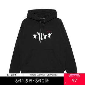 GXG男装【四个小熊】春季时尚卡通男女同款宽松休闲连帽卫衣K&C