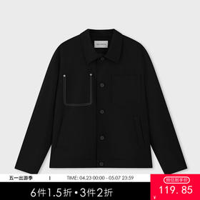 MC |MODE COMMUTER春季热卖通勤阔版翻领牛仔夹克休闲MCE121247A