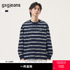 gxg.jeans男装 多色撞色条纹时尚宽松圆领长袖T恤男 25年秋热卖 商品缩略图0