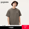 gxg.jeans男装 咖色字母绣花宽松简约圆领短袖T恤 25年夏热卖 商品缩略图0