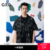 GXG男装 满印提花衬衫牛仔短袖外套时尚休闲叠穿衬衫  夏季热卖G25XE92007 商品缩略图0
