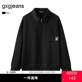 gxg.jeans男装 多色口袋设计字母绣花半开襟卫衣男上衣 25秋热卖