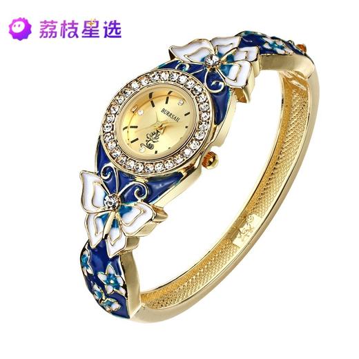 Burrsail 景泰蓝工艺手镯手表石英女表（赠小马吊坠，礼盒包装） 商品图0