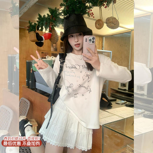 <曾小咸推荐>现货秒杀！独有超特价！蝴蝶结印花长袖 日常119.99 立减60 秒杀59.99！ 商品图0