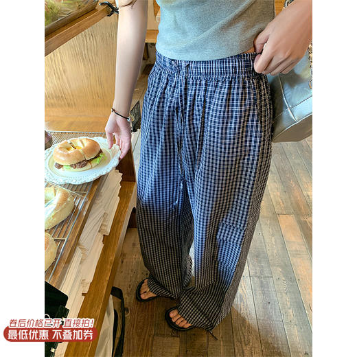 【149元任选2件】最后一波现货！藏蓝格子休闲工装裤 商品图0