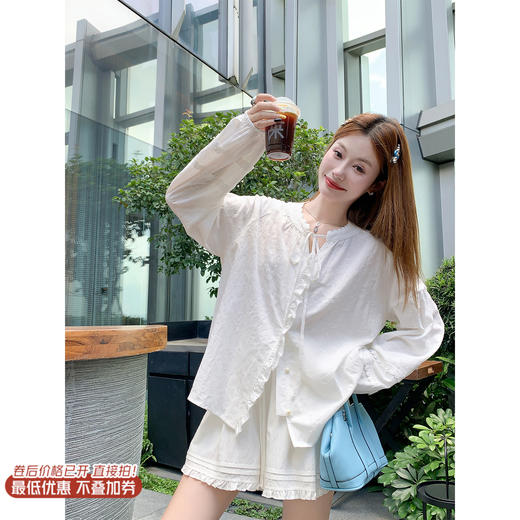 【169元任选2件】最后一波现货！花边长袖衬衫休闲通勤上衣 商品图0