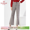 乔万尼新款格纹长裤气质西装裤英伦风微喇直筒裤EI3F178 商品缩略图0