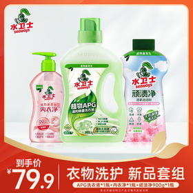 新品套组『 APG洗衣液1kg+顽渍净900g+内衣净』衣物洗护省心搭配  洁净无忧