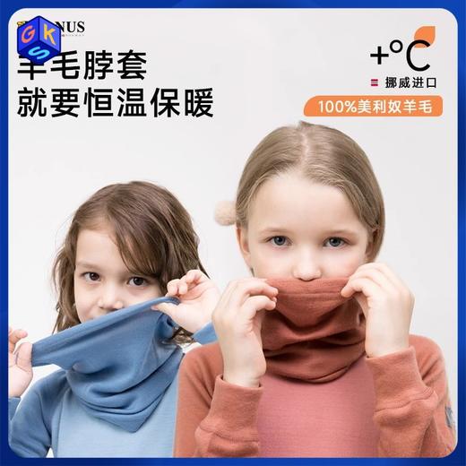 清仓【均码】挪威进口JANUS100%美利奴羊毛儿童厚款脖套 商品图0