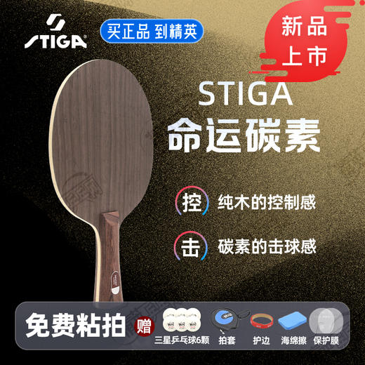 【送3星球】Stiga斯帝卡命运碳素乒乓球拍底板斯蒂卡命运碳素5+2外置碳素进攻型乒乓底板 商品图0