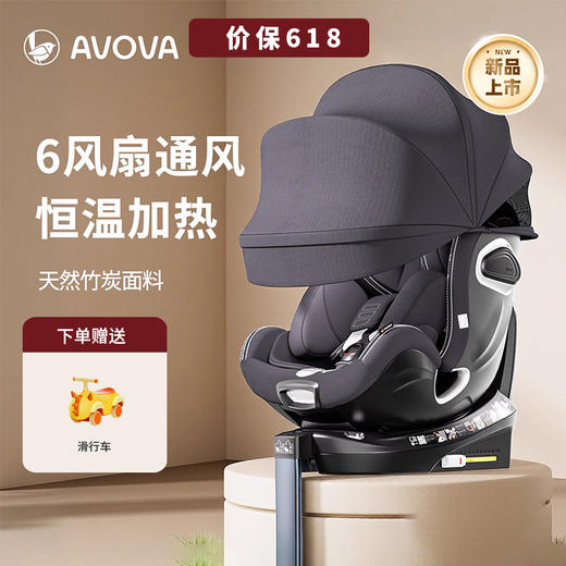 德国AVOVA Swan-F 小旋风F (智能通风) 新生婴儿安全座椅车载宝宝通风加热0-7岁 商品图0