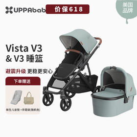 美国UPPAbaby Vista V3+V3睡篮 高景观婴儿车超高景观可坐躺折叠双向多功能推车0-4岁
