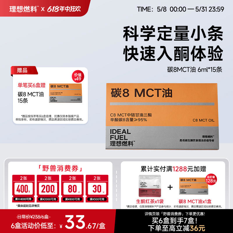 理想燃料 | 碳8MCT油 6ml*15条