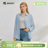 波顿女士春秋季宽松条纹长袖衬衫｜梭织挺括车工细，翻领有型件件见功夫LS169126D 商品缩略图0