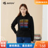 波顿秋冬高端黑色长袖女士卫衣品牌美式设计感小众时尚LT283322 商品缩略图0