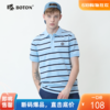 波顿夏季条纹短袖Polo衫男士纯棉翻领高端品质潮流t恤MT658220 商品缩略图0
