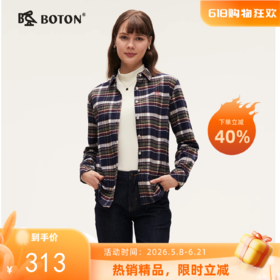 【抗菌防臭】波顿女士春秋冬 格纹衬衫 舒暖净爽 磨毛合身美式长袖休闲款LS017324